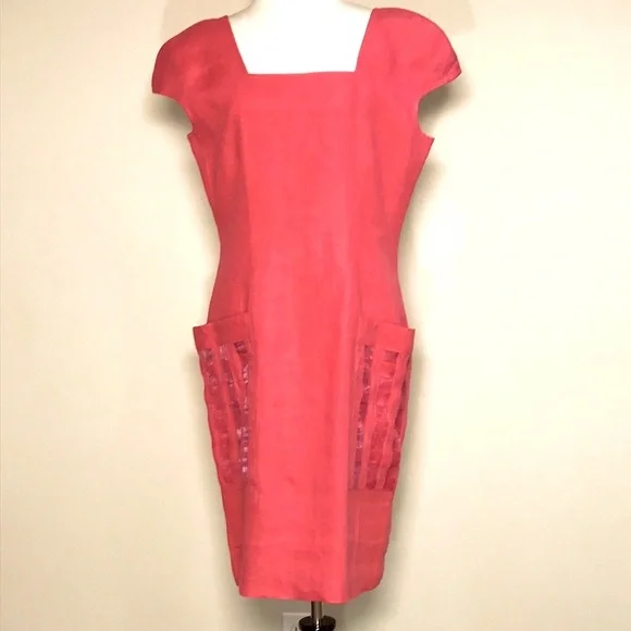 Casco Blu Team | Dresses | Casco Blu Womens Pink Linen Sheath Midi Dress  Size 46 | Poshmark